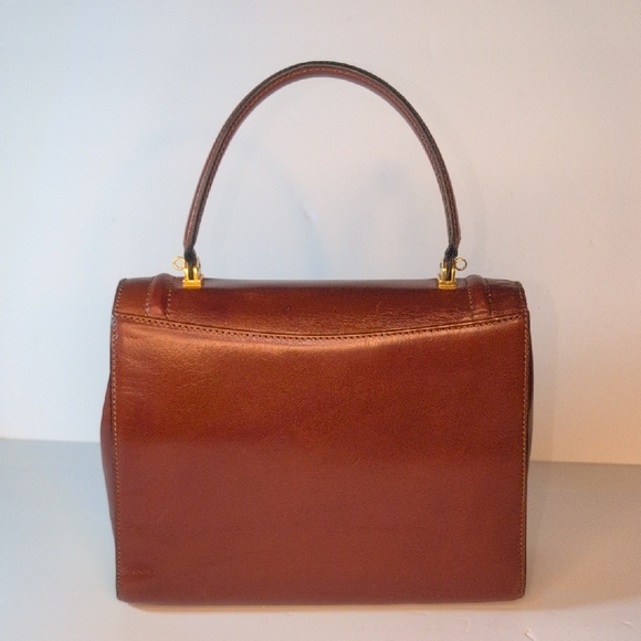 Bally Vintage Chestnut Brown Leather Top-Handle Satchel 1970's - Picture 2 of 14